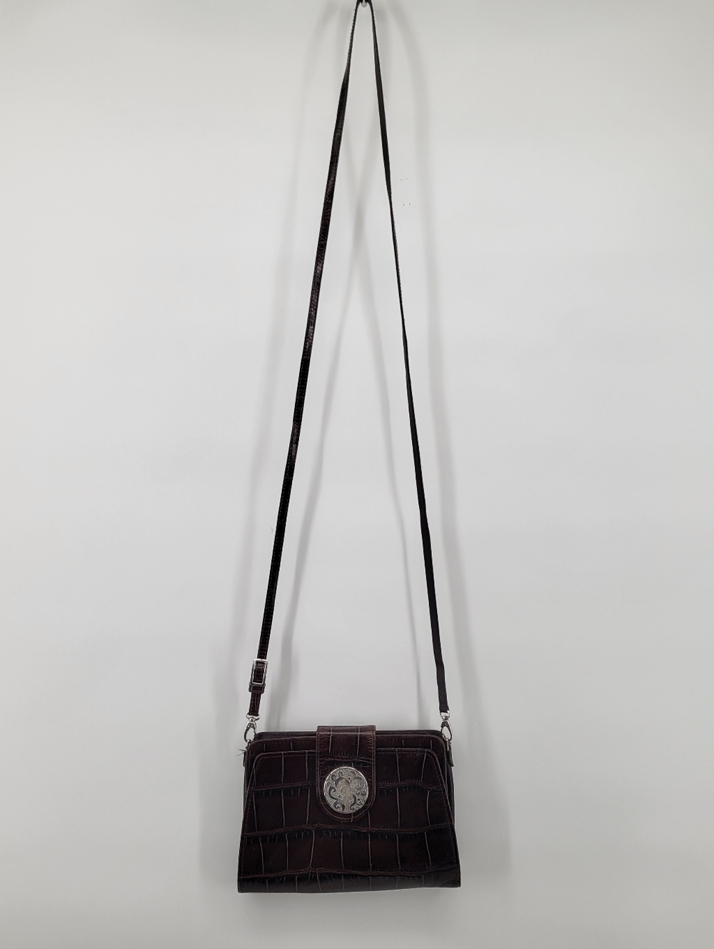 BRIGHTON SHEBA Rare Crocodile Petite MINI ORGANIZER Wallet Purse CrossBody BAG